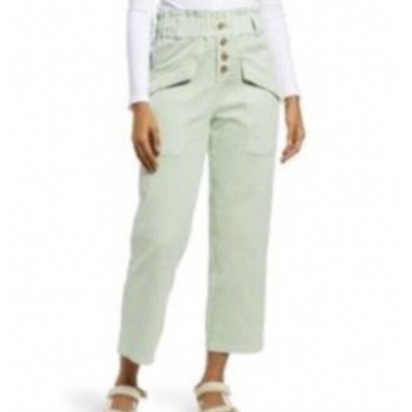 BP High Waist Ankle Mom Jeans Size 30 High Rise Mint Cream NEW - Picture 1 of 8